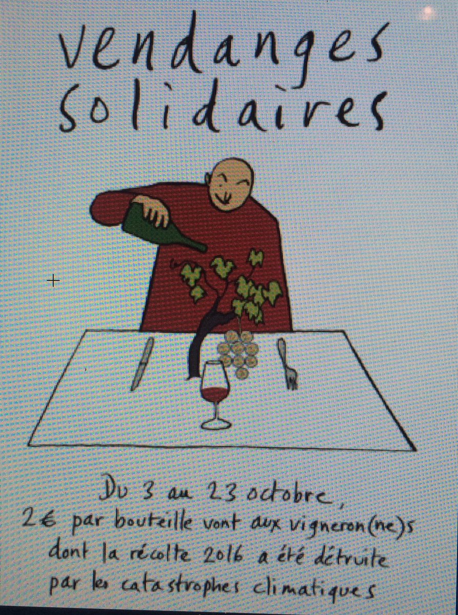 Ça commence aujourd'hui...buvez des coups, soyez solidaires #vin #vigneron #wine #2€ #solidarite #climat #vignes