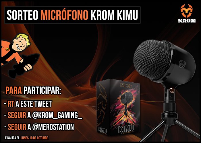 MeroStation's tweet photo. Sorteamos un micrófono profesional Krom Kimu. Para participar:

- Seguir a @Krom_Gaming_ y @MeroStation
- RT a este tweet 🐟

¡Mucha suerte! https://t.co/7F7rtOi5Ps
