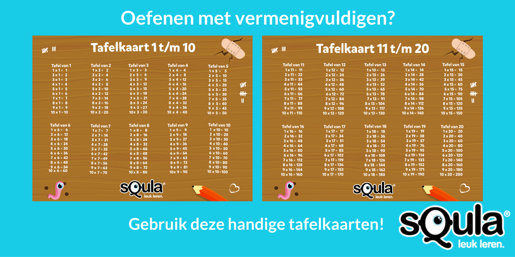 roekeloos schuld gunstig Squla Nederland on Twitter: "Handig voor de rekenles! Onze tafelkaarten met  de tafels 1 t/m 10 en 11 t/m 20: https://t.co/eCzJ7MjvLc #rekenen #oefenen # tafels https://t.co/dkuCwstGoA" / Twitter