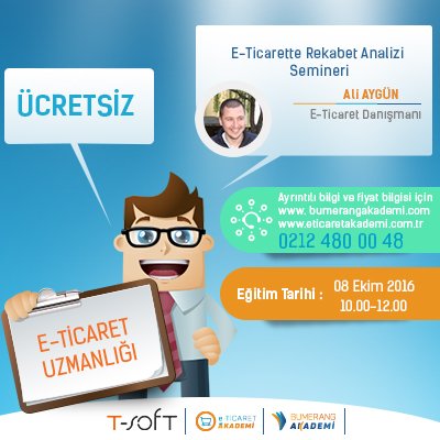 tsoftakademi's tweet photo. Ücretsiz E-Ticarette Rekabet Analizi Seminerimize kayıtlarımız başlamıştır.

https://t.co/i3E2b7Ou7l https://t.co/74Zj3x95ly