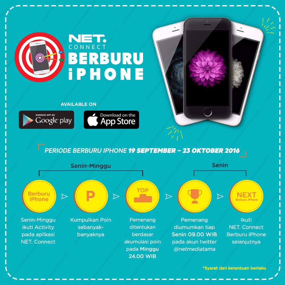 BreakoutNET's tweet photo. Jangan kehilangan kesempatan buat dpt Iphone guuuuys! download NET Connect sekarang juga ๐ #BreakoutNETHitsMaker https://t.co/bYk39HA437