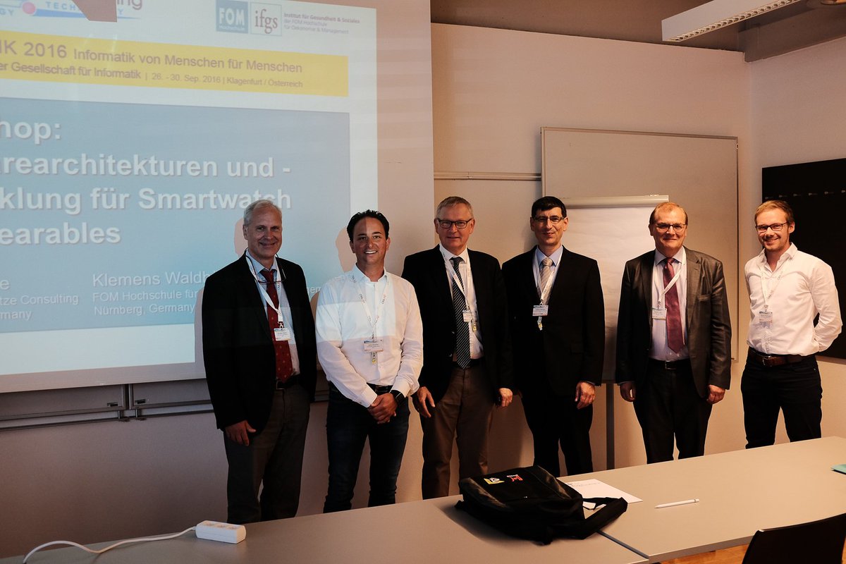 klemens1959's tweet image. Die Vortragenden des Workshop &quot;Softwarearchitekturen und -entwicklung für Smartwatch und Wearable Apps&quot; - #Informatik2016
