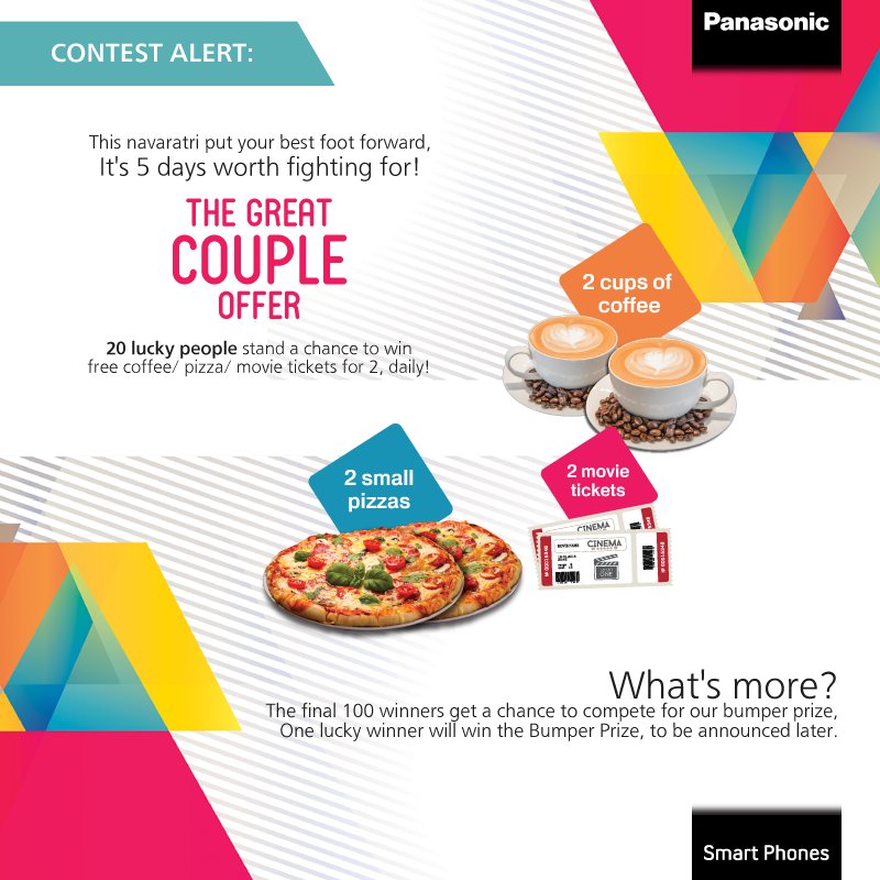 Panasonic_mob's tweet photo. #ContestAlert
To get today's question #retweet this post, we will post the question once we reach 50 RTs.
#TheGreatCoupleOffer https://t.co/ql2YrYsbTE