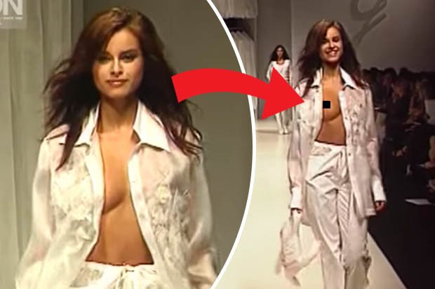 blød huh stærk Busty model barely notices wardrobe malfunction as she flashes crowd from  catwalk | Daily Star | Scoopnest