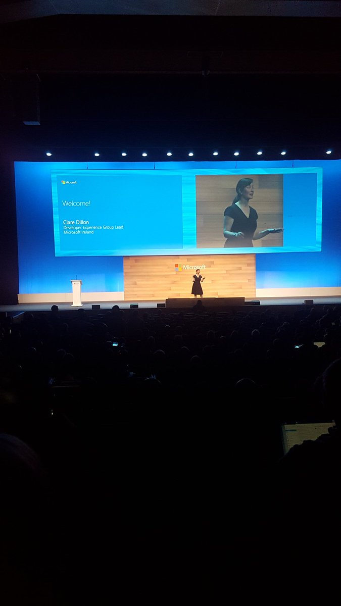 MSdevIRL's tweet image. Our very own @claredillon on stage at #TechGathering