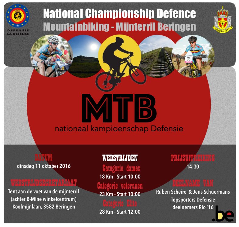 National Championship Defence MTB. October 11, 2016.
Nationaal Kampioenschap Defensie MTB <a href="/stadBeringen/">stad Beringen</a> #mijnterril