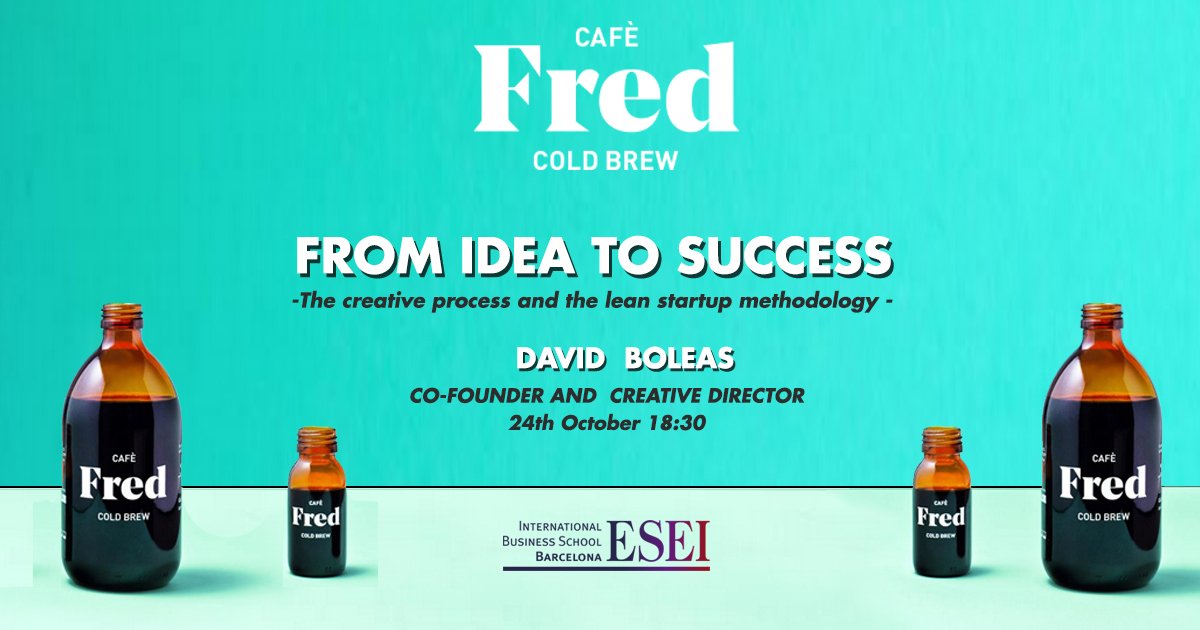 We are happy to announce that the 24th of October, @cafefredbcn will be talking to students about #creativeprocesses and #leanstartup!