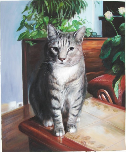 Notre maman est restée sans voix en découvrant le portrait de son chat décédé quelques semaines auparavant! #chat #peinture #peignezvotrevie