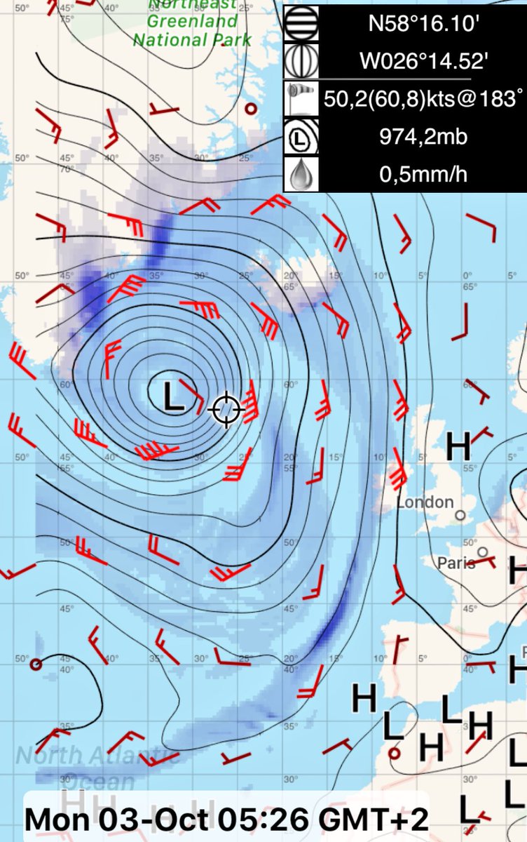 GOSTRacing's tweet photo. Six days ahead of the 1st CHANNEL OFFSHORE CHALLENGE #REGATTA an impressive #storm system with more than 60kn wind lies West of the UK https://t.co/LXjWsWwfgW