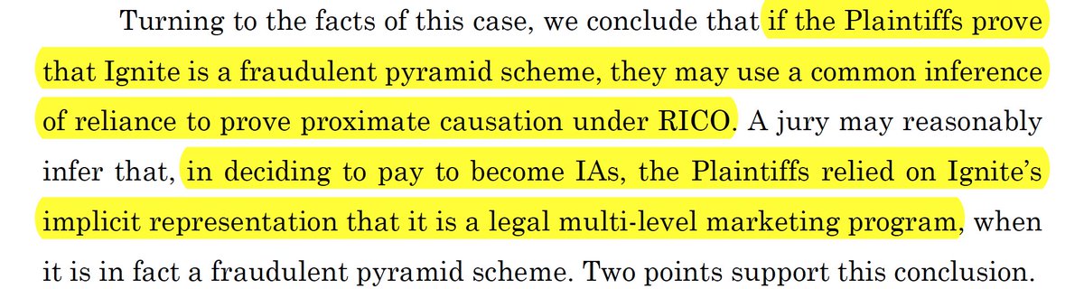 TruthinAd's tweet photo. HUGE blow to DSA & #MLM industry: En Banc 5th Cir. allows Ignite/Stream Energy case to proceed as a class under RICO alleging #pyramidscheme https://t.co/4SmX10Z7BB