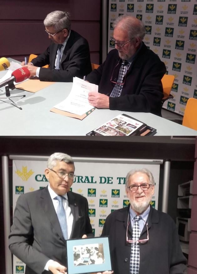 Seguimos trabajando por el Turismo Rural de Aragón  firma  convenio con Caja Rural de Teruel  José Antonio Pérez Cebrián y Jesus Marco Lucia
