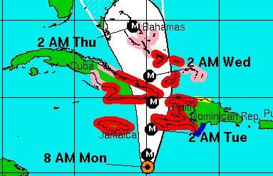 hotosm's tweet image. #HurricaneMatthew Landfall nearing!  Visit tasks.hotosm.org for urgent mapping projects #Haiti and #Jamaica