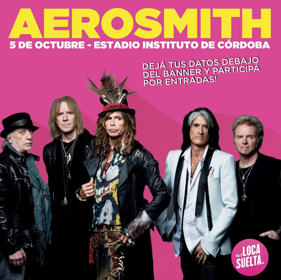 Locasueltafm's tweet photo. Ya dejaste tus datos? Dale RT @Aerosmith en Córdoba!!!! #LocaSueltaXAerosmith Hasta las 13hs #LocoUnPoco con @DiegoGalook https://t.co/Z6f6lnpULl