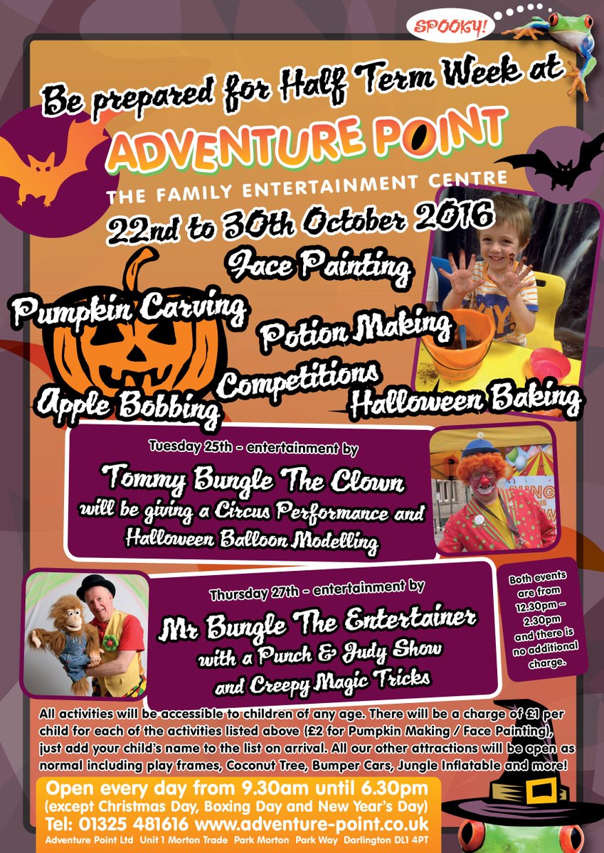 Adventure_Point's tweet image. Just 3 weeks until the kids finish for Half Term! It's all about spooky Halloween fun right here at Adventure Point