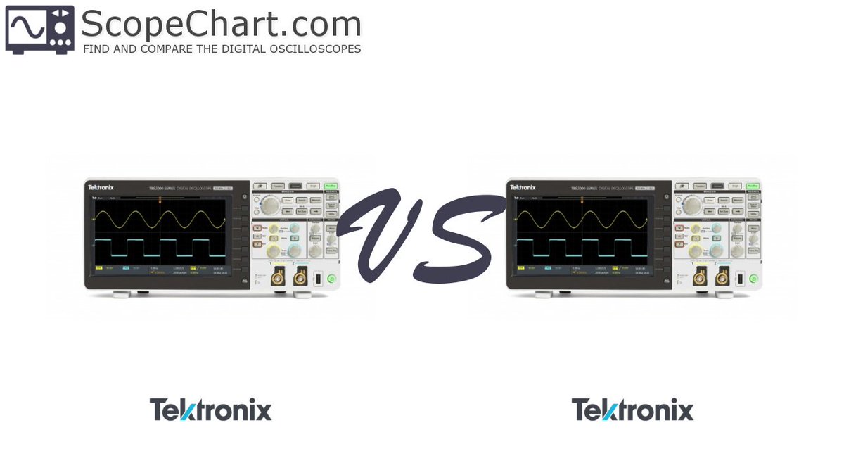 ScopeChart's tweet image. The side-by-side comparison of the #Tektronix #TBS2072 and #TBS2102 oscilloscopes. scopechart.com/compare/tektro… #oscilloscope #comparison