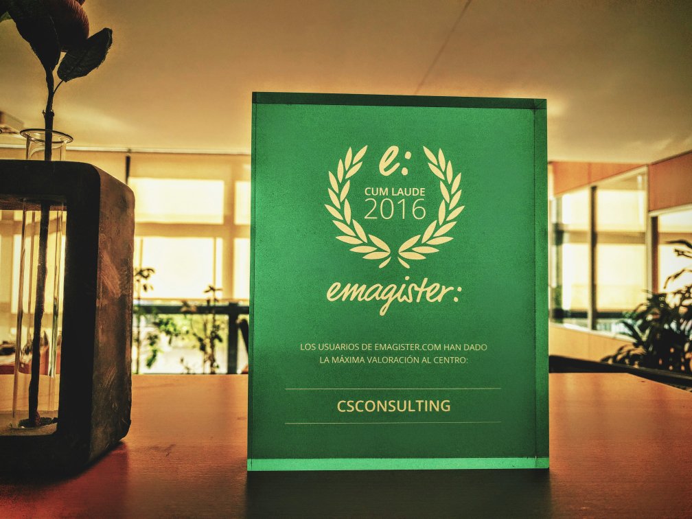 CSConsulting_es's tweet image. CSConsulting galardonado con el premio &quot;Cum Laude 2016&quot; otorgado por el portal emagister. Gracias a todos los que habéis hecho esto posible!
