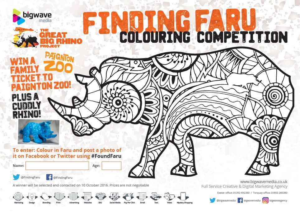 Enter our <a href="/FindingFaru/">Finding Faru</a> colouring competition- win a family ticket to <a href="/PaigntonZoo/">Paignton Zoo</a>! Hurry, ends soon. bigwavemedia.co.uk/findingfaru.ht… #Greatbigrhinos