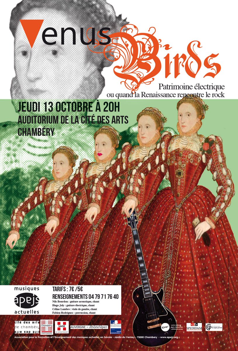 Prochain concert à l'Auditorium de la Cité des arts
VENUS BIRDS - Patrimoine électrique
#venusbirds #citedesarts #chambery #apejs