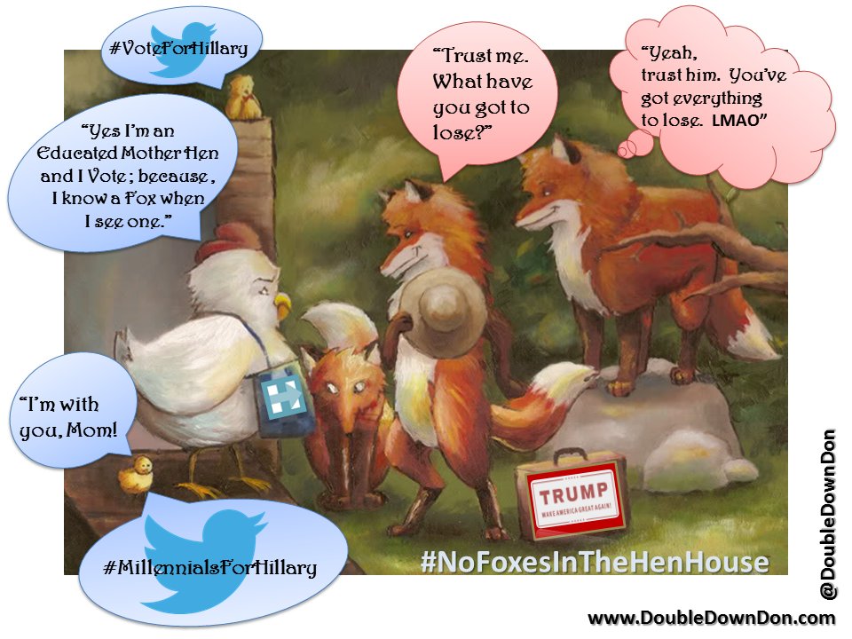 DoubleDownDon's tweet photo. #MillennialsforHillary Making Mom Proud Clinton's Lead Over Trump With Millennials Jumps To 32 Points @politicususa https://t.co/N8aXAURJ2X https://t.co/bNnYL11D3b