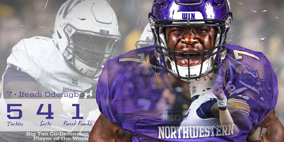 After a standout performance (5 tackles, 4 sacks, 1 FF) in the #B1GCats win, <a href="/IfeadiOdenigbo/">Ifeadi The Storyteller</a> is the #B1G Co-Defensive Player of the Week.
