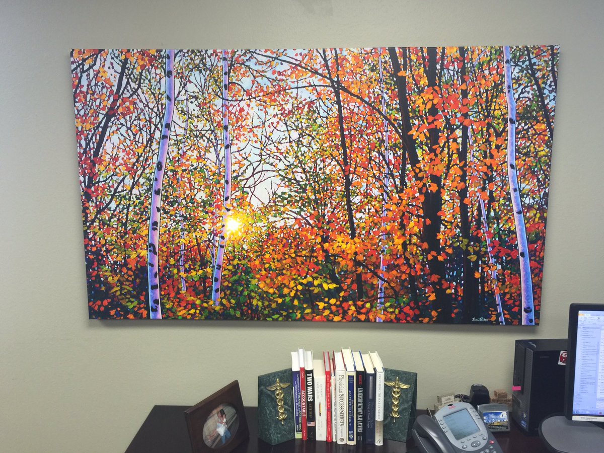 HeartOTXHeartMD's tweet photo. #TimPacker 's painting has definitely brightened my ofc this #MondayMorning ! Sorry my photo skills don't do justice https://t.co/T4ipdUiL3G