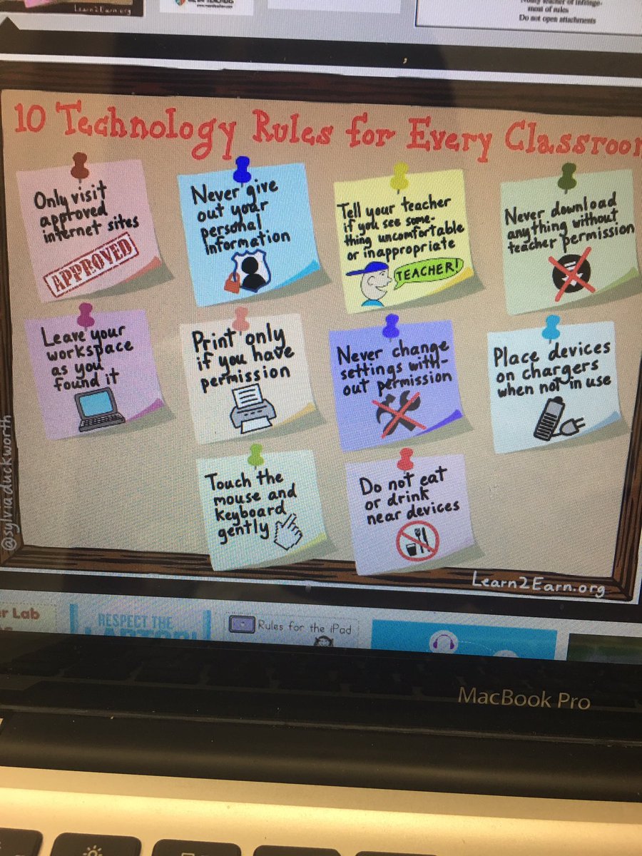 car_eiken3's tweet photo. Check out this image for some helpful technology rules for your future classroom! #EDU3100 @maddysikes @CourtneyPearl11 @KaitlynKm5245 https://t.co/XViYahnjOo