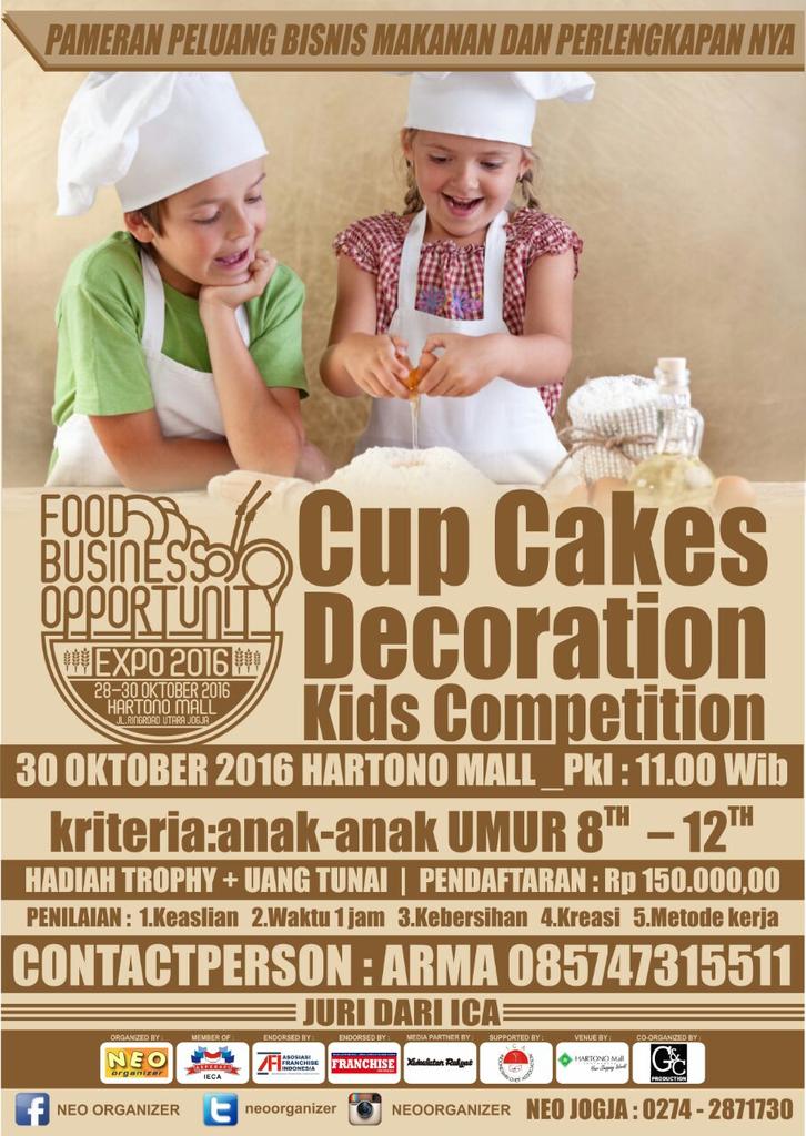 Segera daftarkan anak,ponakan,tetangga,sodara yg lainnya rebut hadiahnya Cup Cake Dekoration kids competition
