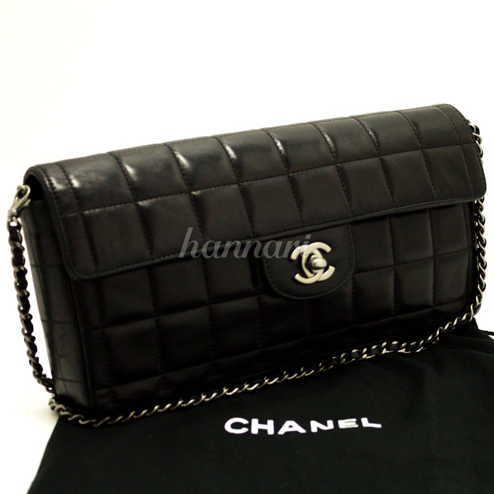 CHANEL-Chocolate-Bar-Lamb-Skin-Chain-Crossbody-Shoulder-Bag-Black –  dct-ep_vintage luxury Store