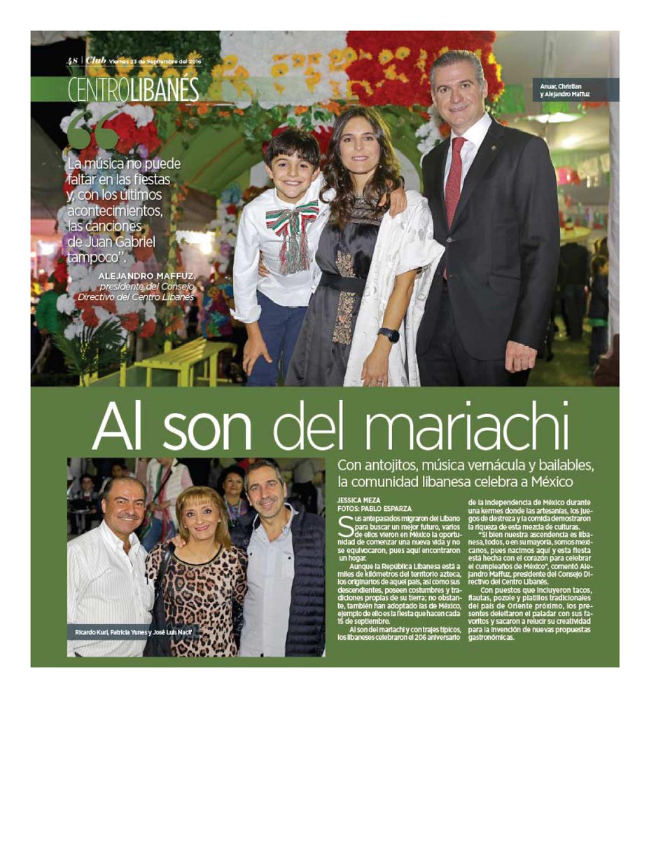 CENTROLIBANESAC's tweet photo. Gracias amigos de @reformaclub por la nota de la #Nochemexicana en #CentroLibanesmx https://t.co/7ybXCpYqU6