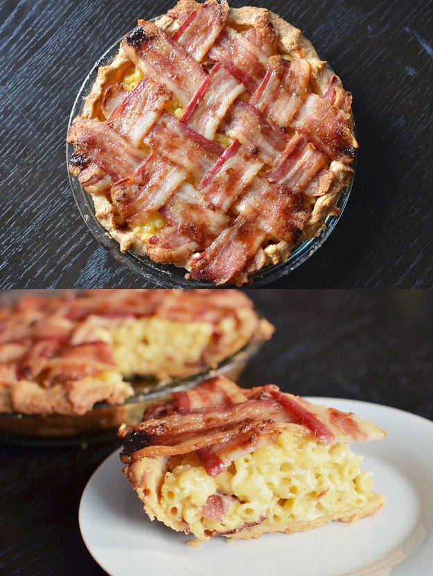 Looks_Delicious's tweet photo. Mac n cheese pie with bacon lattice https://t.co/uCyvTojSNv