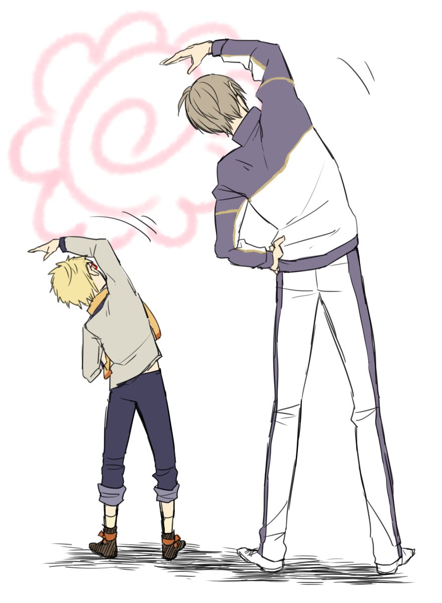 刀剣乱舞 ラジオ体操をする長谷部と博多 花丸ネタ とある審神者 とうらぶ速報 刀剣乱舞まとめブログ