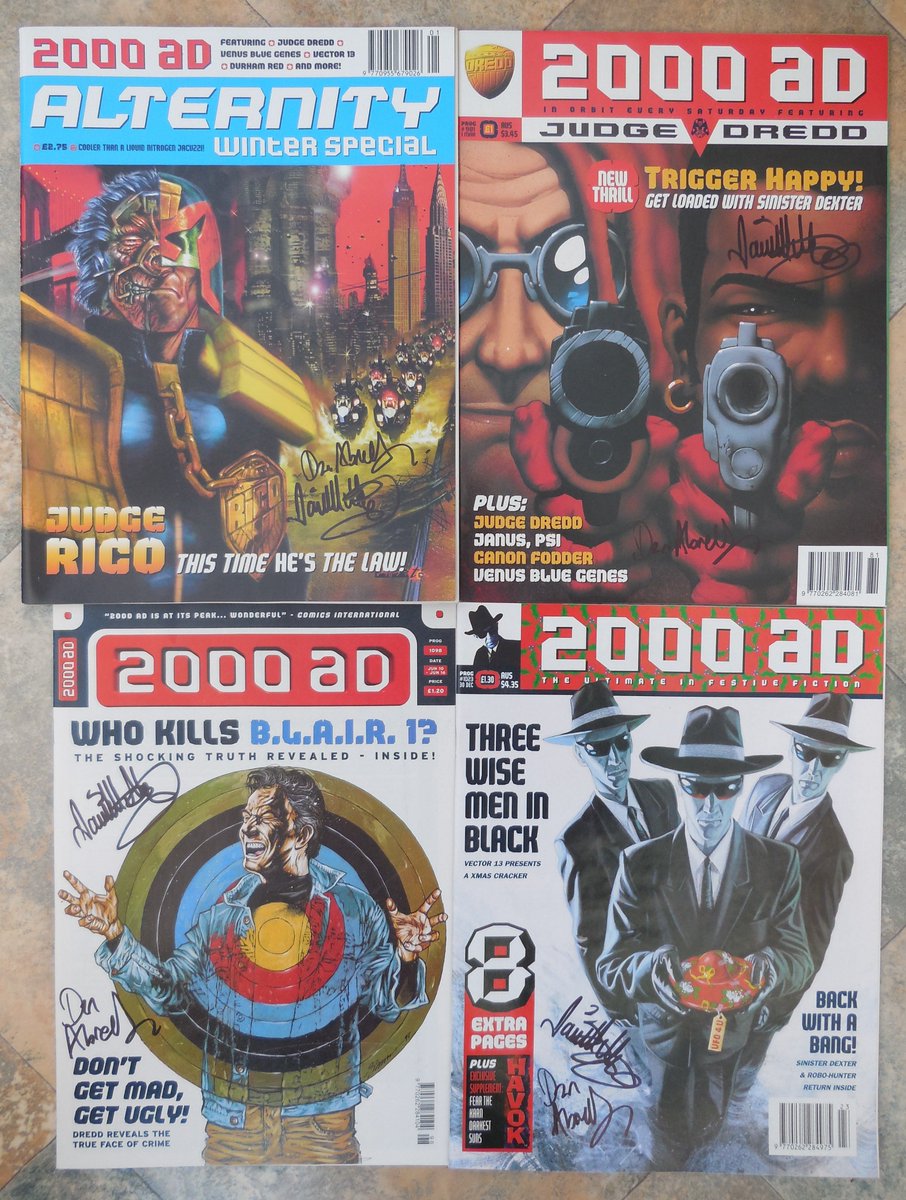 JBurdis's tweet photo. Had a brilliant time at @Demon_Con First appearance of @2000AD Sinister Dexter signed by the creators @VincentAbnett &amp; @DavidMillgate https://t.co/RoXJNdcorP