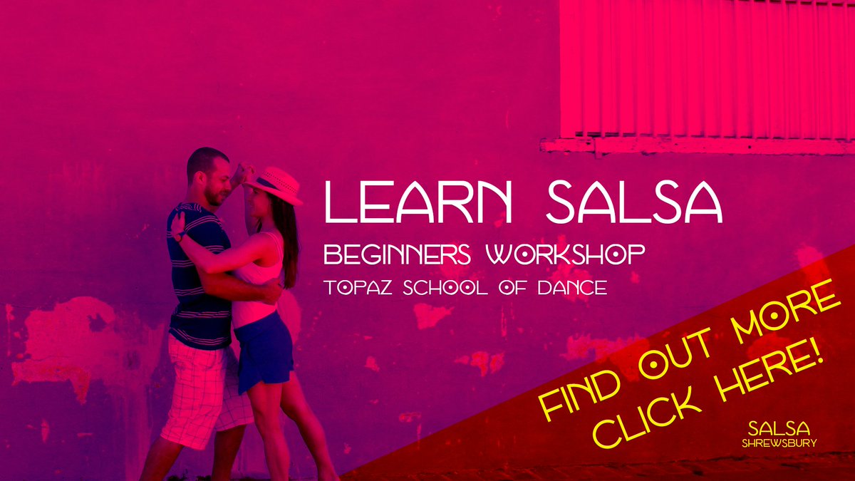 SalsaShrewsbury's tweet photo. LEARN #SALSA IN 3 HOURS! 

Beginners workshop | Topaz Dance School #shrewsbury 
23rd Oct | 14:00 - 17:00 
More info:
https://t.co/9KcaWt8FQQ https://t.co/q2QLSnTkng