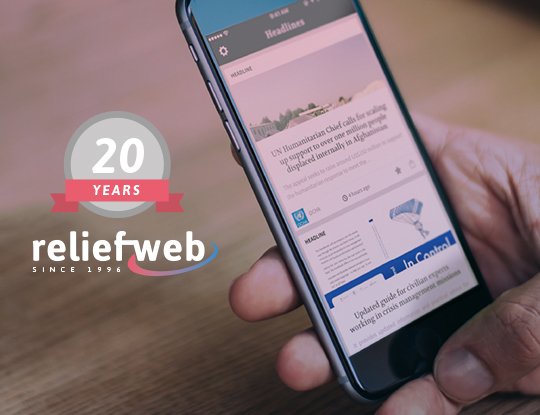 Join us in thanking the <a href="/reliefweb/">ReliefWeb</a> team for 20 years of service, sharing humanitarian info online bit.ly/2dzqQhe  #iUseReliefWeb