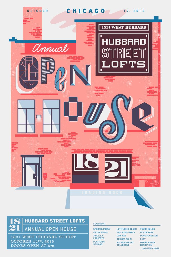 Building wide open house for 1821 W. Hubbard St Lofts coming Oct 14th at 6pm! Swing by and say hi.
