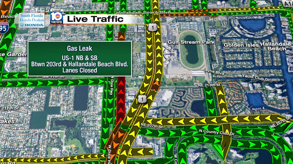 LANES CLOSED: US-1 NB & SB between Hallandale Beach Blvd & 203rd St. Use Dixie Highway as an alternate. https://t.co/S17jOjyexr