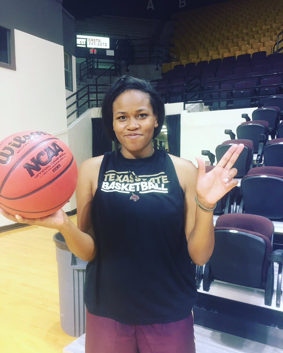 TXStateWBB's tweet image. Last first practice for lone senior, Erin Peoples! 🏀 #Trey5 #EatEmUpCats