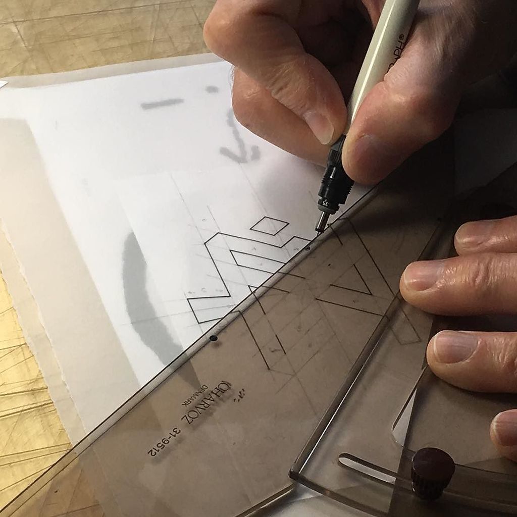 DesignisPlay's tweet photo. Working on a new identity at the drafting table. #process #handinking #logo #brandidentity… https://t.co/HjbHCkLAx4 https://t.co/CbnnDifcRD