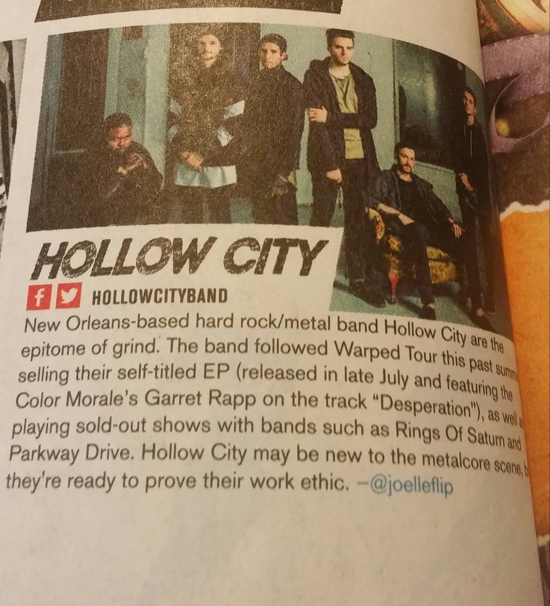RachelinHeaven's tweet image. @hollowcityband is in @AltPress magazine!!! omg I remember meeting them at #WarpedTour &amp;amp; getting their album!!! This is awesome! ♥♥♥