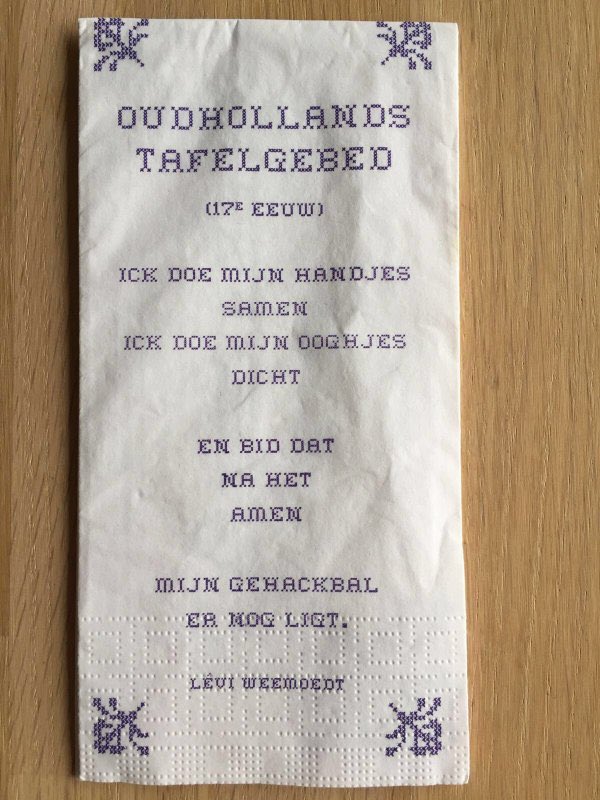VegaSlager's tweet photo. Oudhollandsch tafelgebed van Levi Weemoedt 
#gehacktbal https://t.co/nGxXOCYd5p