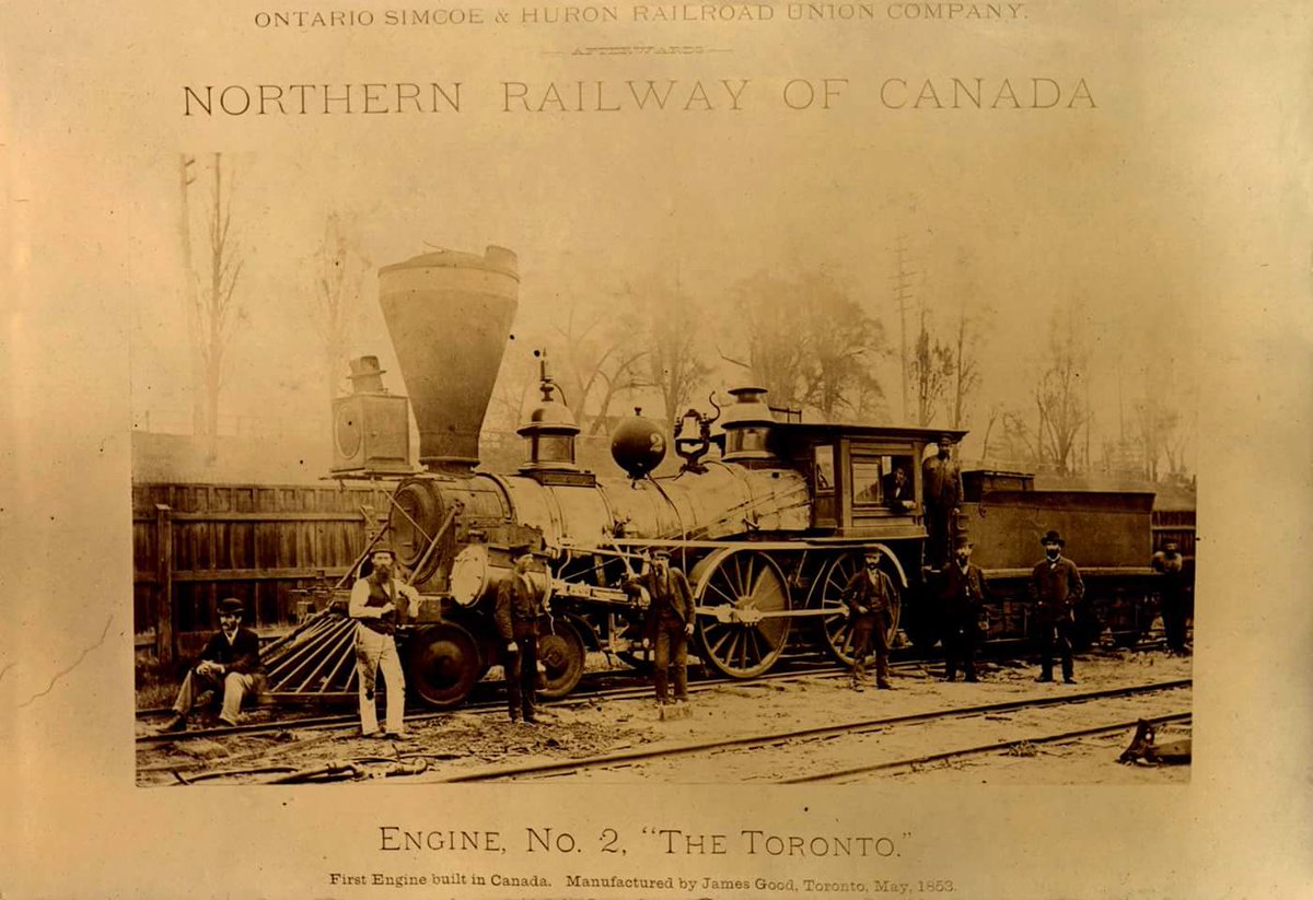 WTJHS's tweet photo. 1st Canadian Steam-Locomotive "The Toronto" built 1853 in West Toronto locomotive works near rural Keele &amp; Dundas. https://t.co/SNEDSDbmXP
