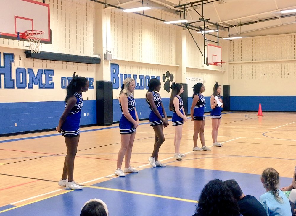 <a href="/Bobcatcheer/">BOBCAT CHEER</a> teaching the students <a href="/BeckElem/">Samuel Beck Elementary</a> about the character trait trustworthiness💙💙💙