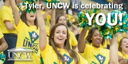 UNCWthanksyou's tweet photo. Happy Anniversary, @Tylerhollifield! Your 1st gift to UNCW this time last year made a difference. We hope to count on you again this year. https://t.co/1sLJb1aoBk