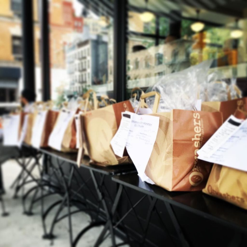 #NYCObservation #173: Tables covered in bags of #challah for #roshashana outside @orwashers #UpperWestSide waiting …