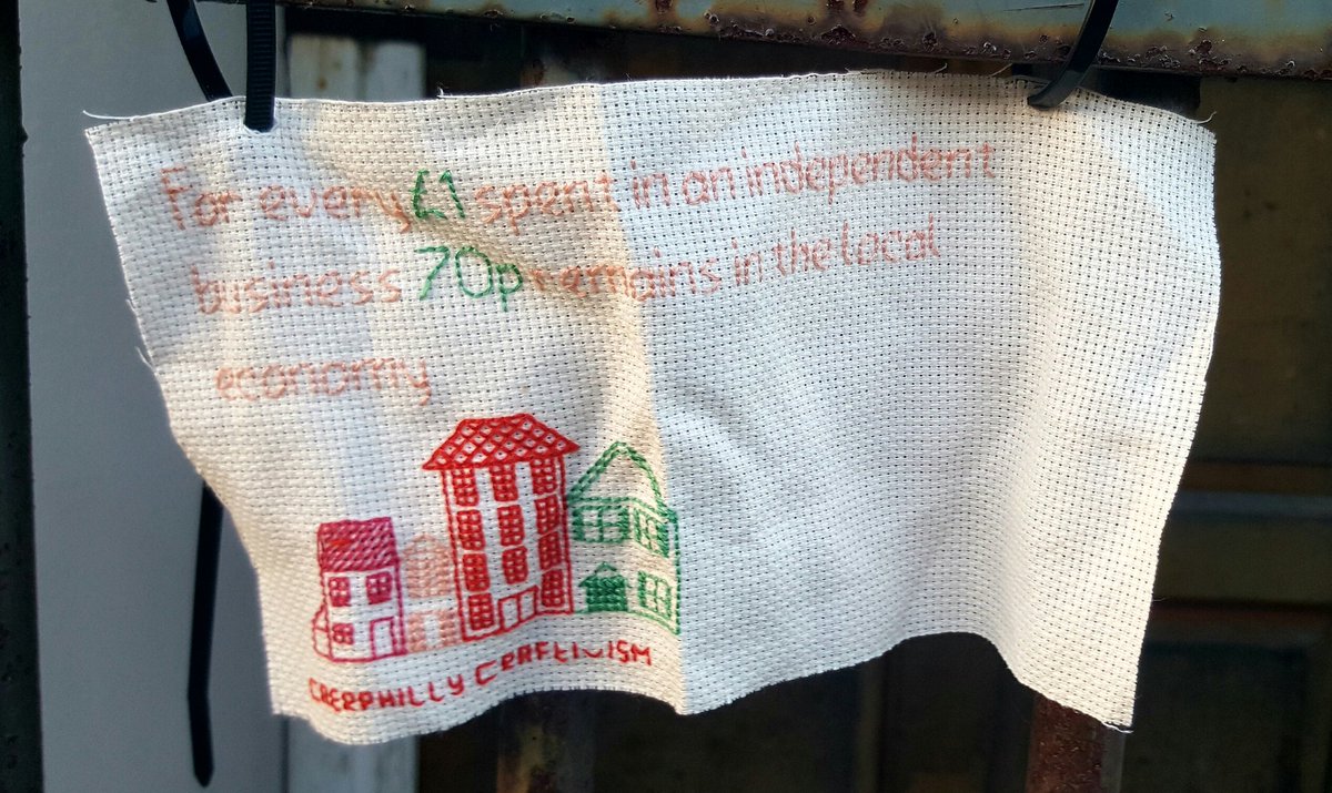 Craft. Display. Photograph. Leave. #craftivism #caerphilly #shoplocal #caerphillycraftivism