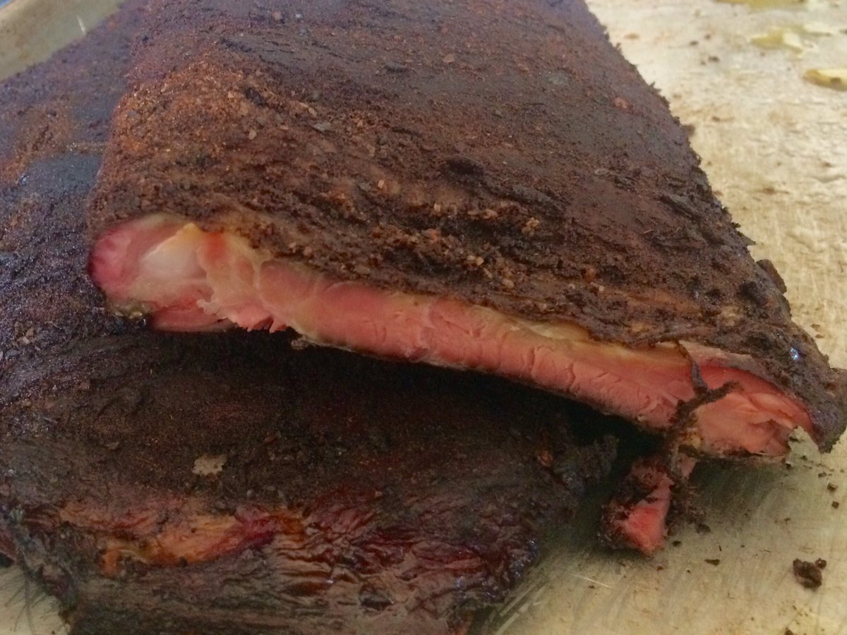 Low and slow pecan smoke 5 spice ribs <a href="/_Damon_Price/">Damon Price</a> <a href="/KettleBrandLA/">Kettle Brand LA</a> <a href="/BossHawgBBQ/">Boss Hawg BBQ</a> <a href="/TasteMyMeatBBQ/">Taste My Meat</a> @SmokyRibs <a href="/ChefStops/">John Koch</a> <a href="/StGermainDrinks/">St-Germain Liqueur</a>