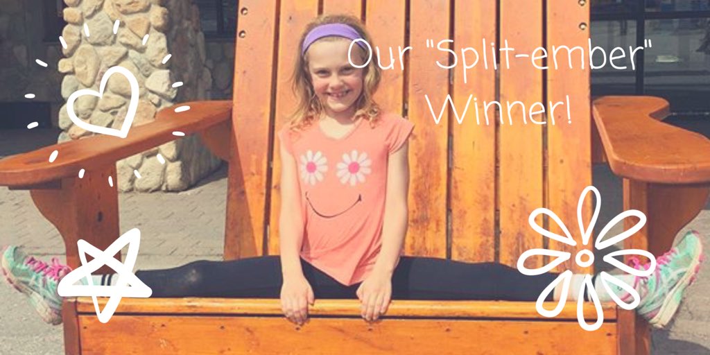 DanceMagicRD's tweet photo. Congratulations To our split-ember challenge winner! She won a banana split date for her and a friend! #dancemagic2016 #splits #practice https://t.co/r3QYMlpG9l