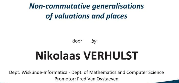 Doctoral defense of Nikolaas Verhulst on 21 Oktober 2016 16:00  CDE  Q0.02