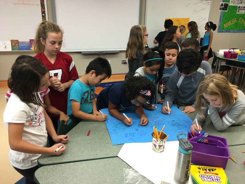 LasLomasGT's tweet photo. What does gifted mean to you and other questions being pondered by Fourth GT chalk-talk. #neisdgt #laslomaslions https://t.co/p6lERrWc1i