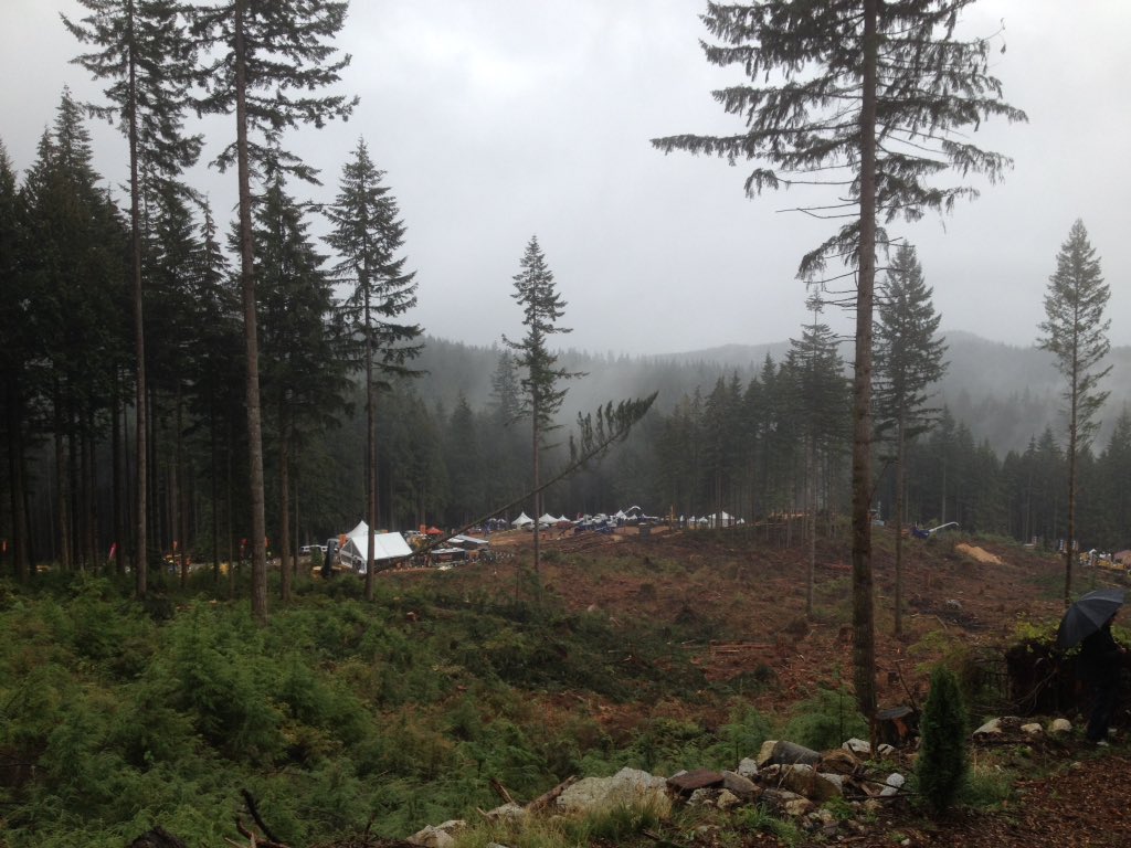 the_wood_worm's tweet photo. Impressive technology for steep slope harvesting at #DEMO2016, but is the clearcut system still the best or only option? @ubcforestry https://t.co/zdzszEekgk